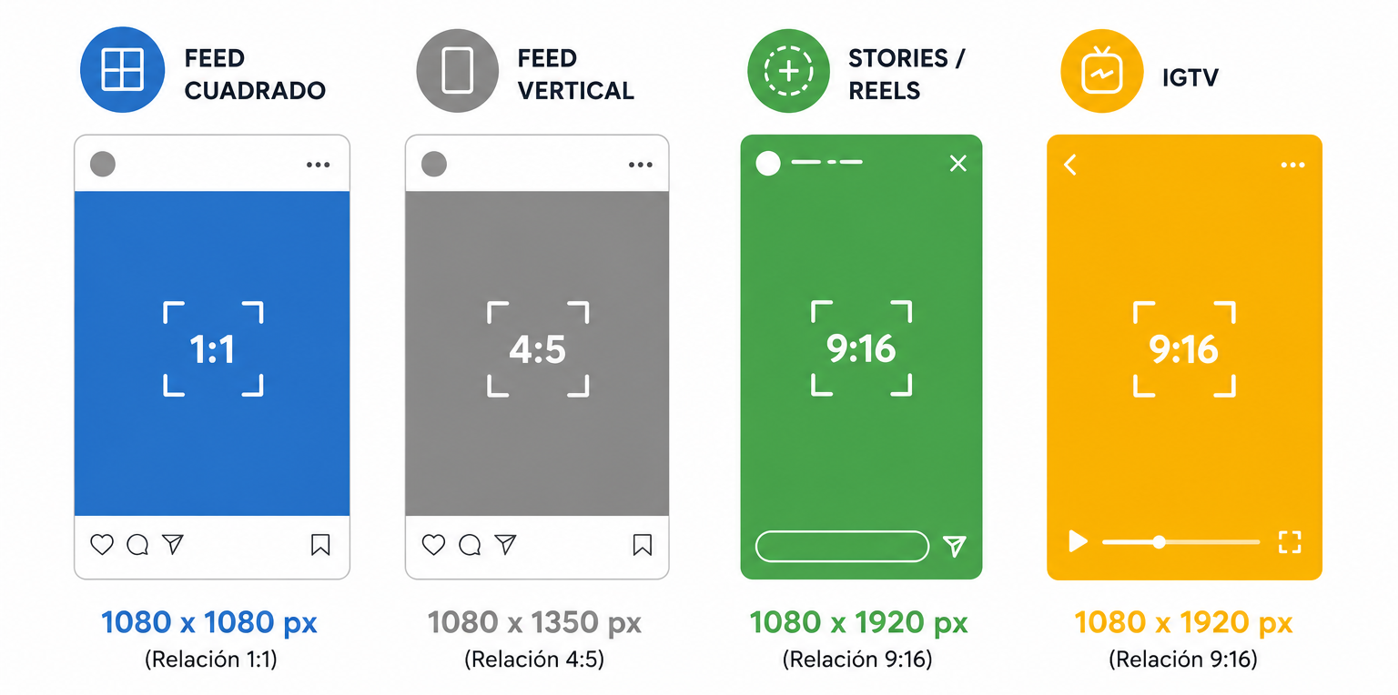 Guía tamaño para difundir en redes sociales (Instagram)